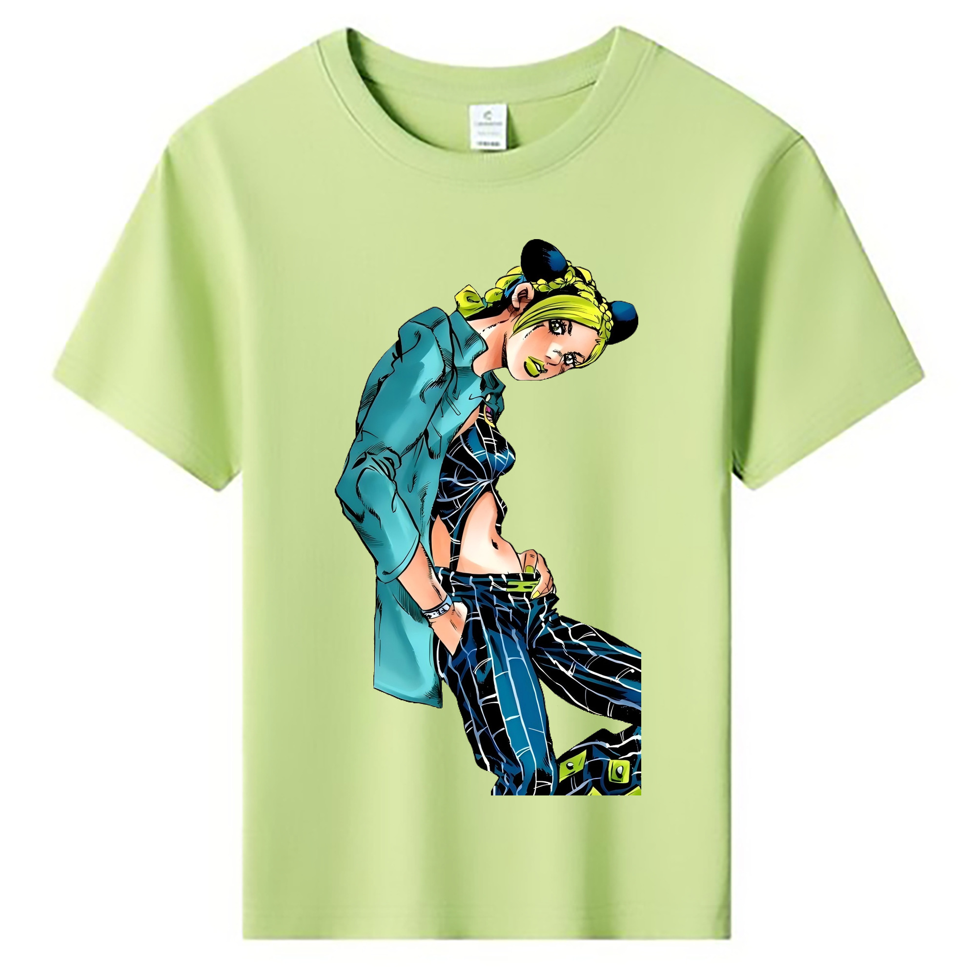 （画像用） "ジョジョの奇妙な冒険 くうじょう ジョリーン JoJo's Bizarre Adventure Jolyne Cujoh " 綿100％キッズTシャツ（フロントプリント）